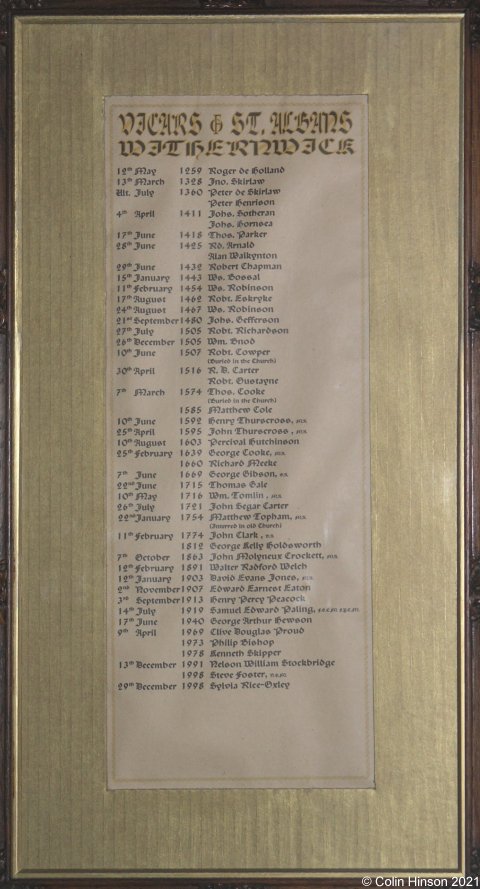 The List of Incumbents in Withernwick church.