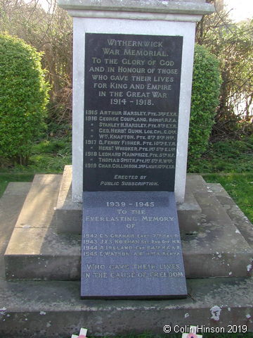 The War Memorial at Withernwick.