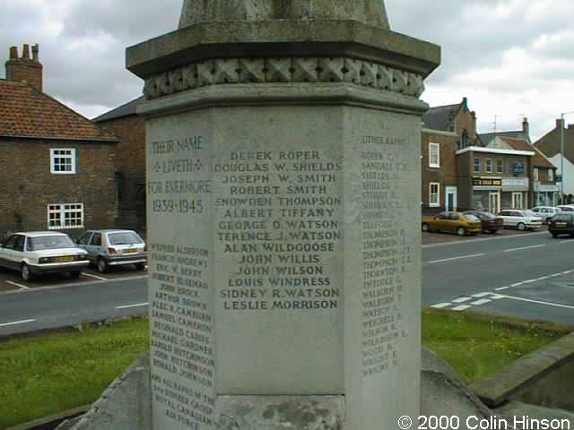 The 1914-1918 and 1939-1945 War Memorial near Northallerton Church.