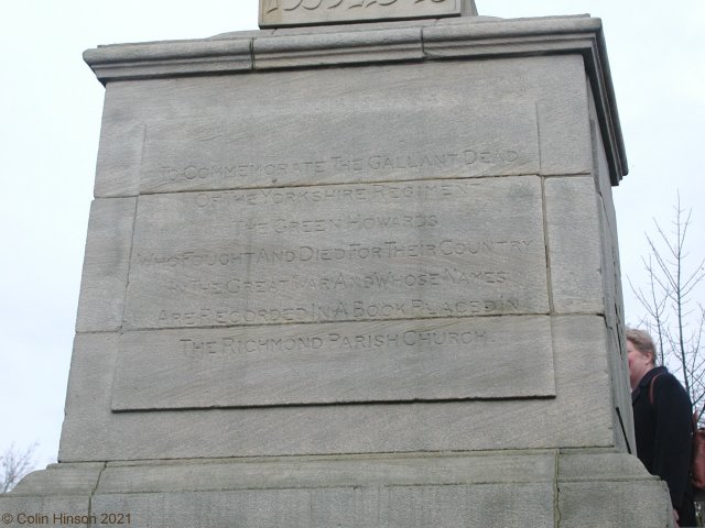 The War Memorial at the top of Frenchgate, Richmond.
