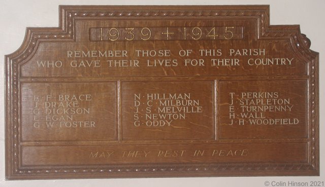 The WWII Roll of Honour in the Church at Addingham.