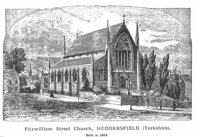 An old drawing of the Unitarian Church, Huddersfield